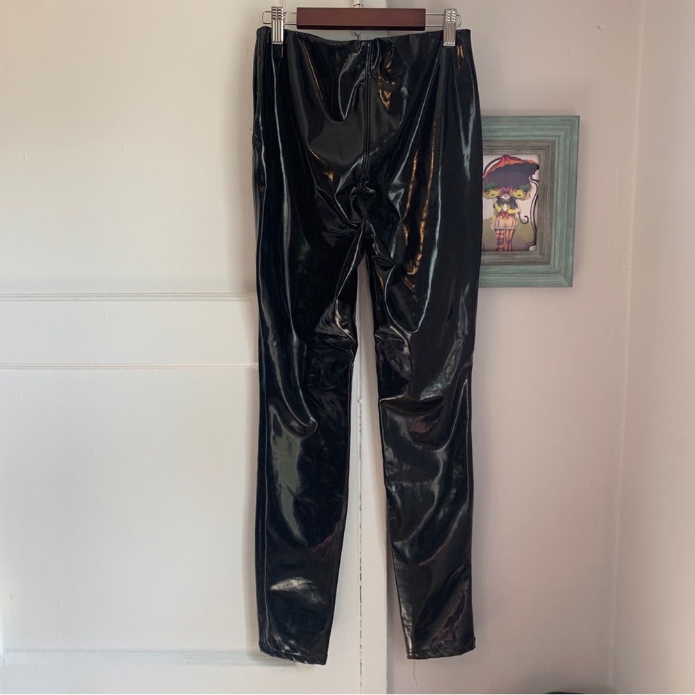 Blank NYC Faux Leather Black Pants Leggings Pleather Shiny Wet Punk Rock Grunge - Picture 4 of 8